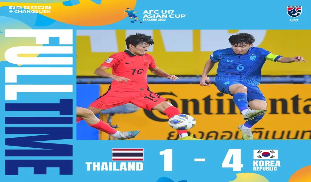 ทีมชาติไทย U17 ดับฝันฟุตบอลโลก เกาหลีใต้ 4-1 ชิงแชมป์เอเชีย