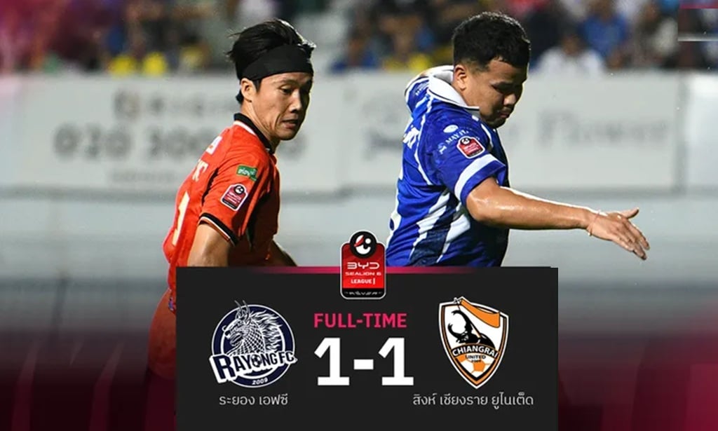 เชียงราย ยูไนเต็ด เสมอกับ ระยอง เอฟซี 1-1