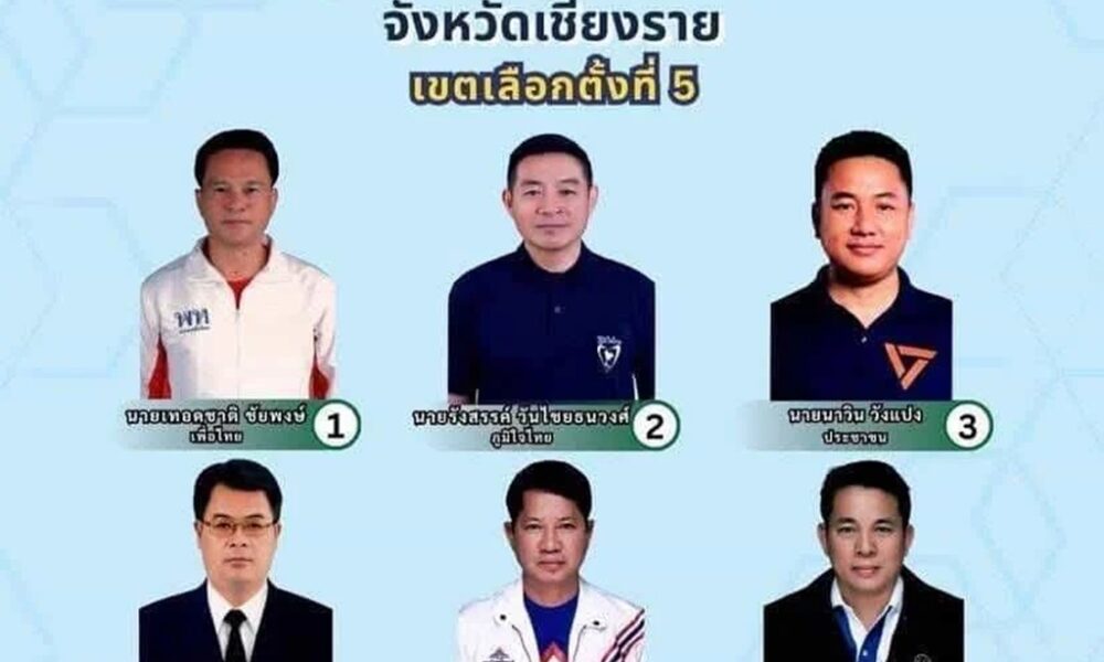 กกต.เชียงรายสลับหมายเลขผู้สมัคร ส.ส.เขต 5 ผิด 3 ราย ทำผู้สมัครโวย