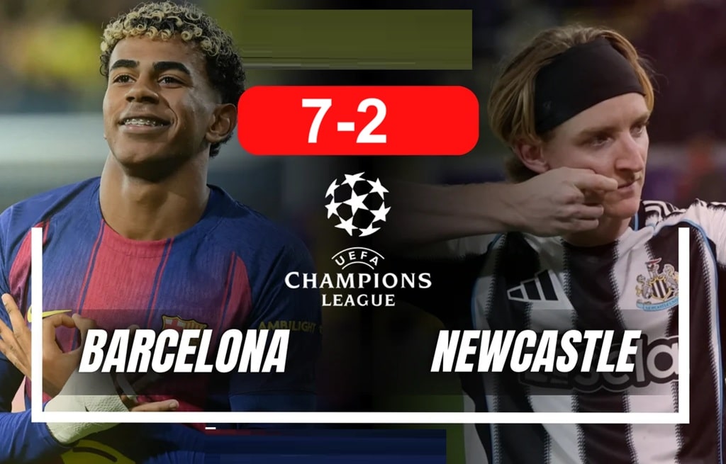 บาร์เซโลนาถล่มนิวคาสเซิล 7-2