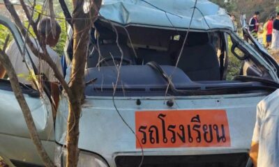 รถตู้โรงเรียนเชียงใหม่ชนต้นไม้ ส่งผลให้นักเรียน 15 คนและคนขับได้รับบาดเจ็บ