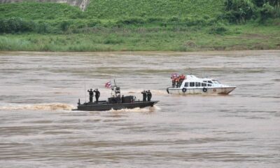 กองกำลังทหารไทยและลาวร่วมกันลาดตระเวนตามแนวชายแดนแม่น้ำโขงในจังหวัดเชียงราย