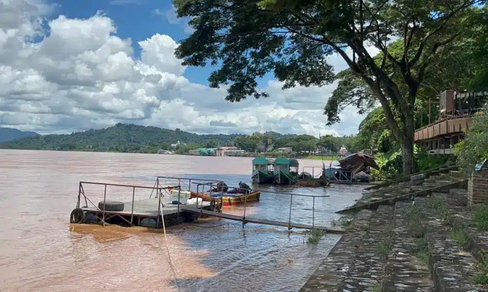 ติดตามสถานการณ์แม่น้ำโขงในจังหวัดเชียงราย: ระดับน้ำเริ่มลดลงแล้ว
