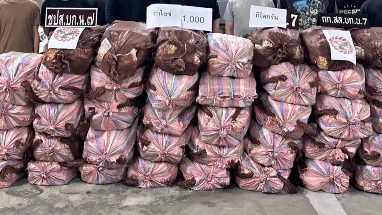 ตำรวจจับกุมแก๊งค้ายาเสพติดและพบยาไอซ์หนักหนึ่งตันซ่อนอยู่ใต้กองกะหล่ำปลี