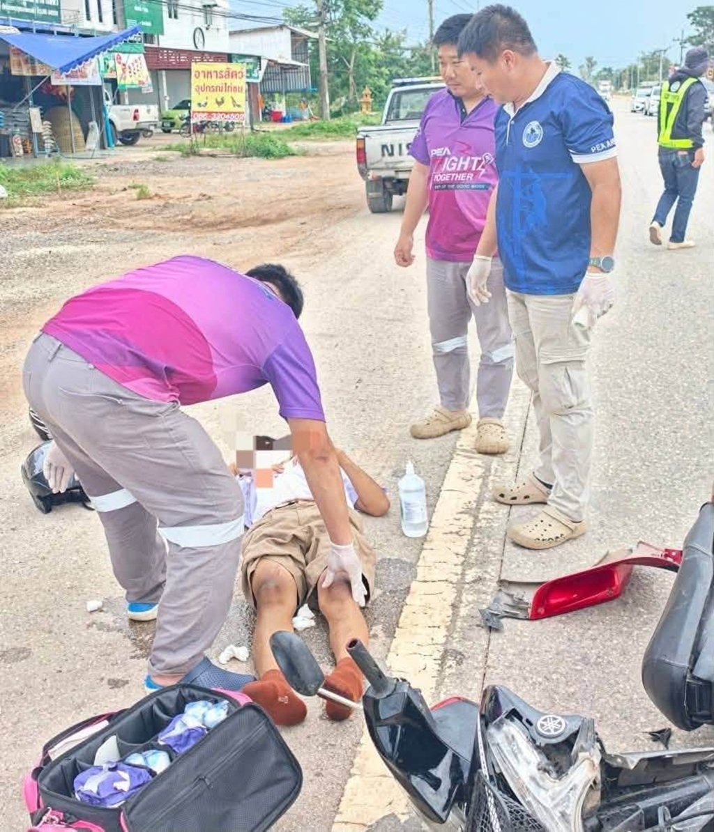 นักเรียนโรงเรียนมัธยมเชียงรายได้รับบาดเจ็บสาหัสจากอุบัติเหตุรถชนแล้วหนี