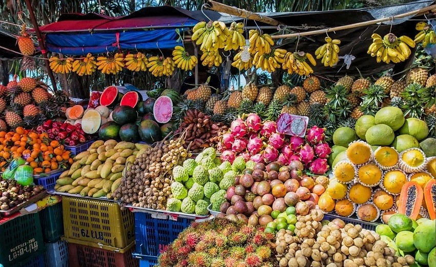 Thai exotic fruits and vegetables