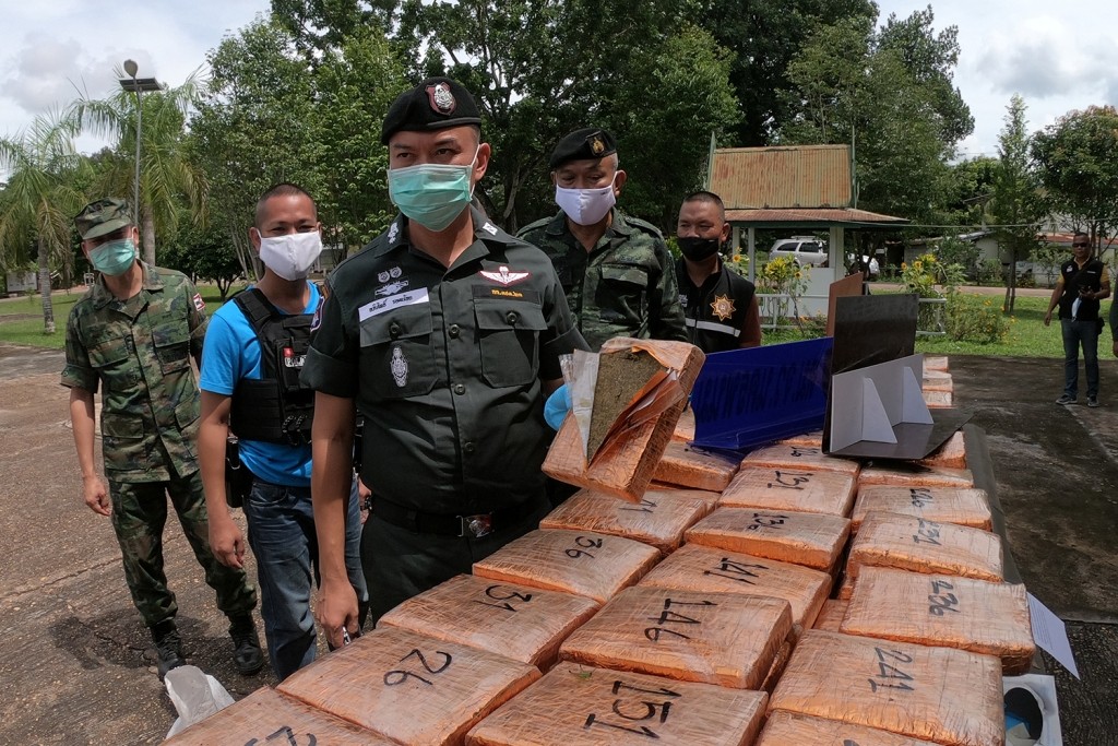 Border Police,Marijuana, Mekong River, Thailand