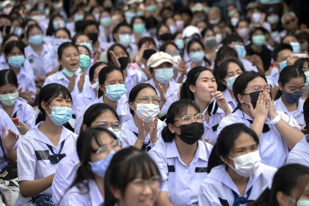 High School Students Rally in Bangkok Demanding Education Reform