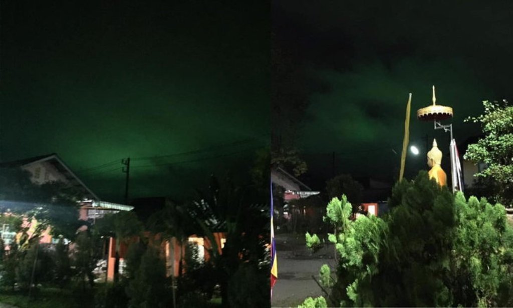 Eerie Green Glow in Night Sky Mystifies Residents in Thailand