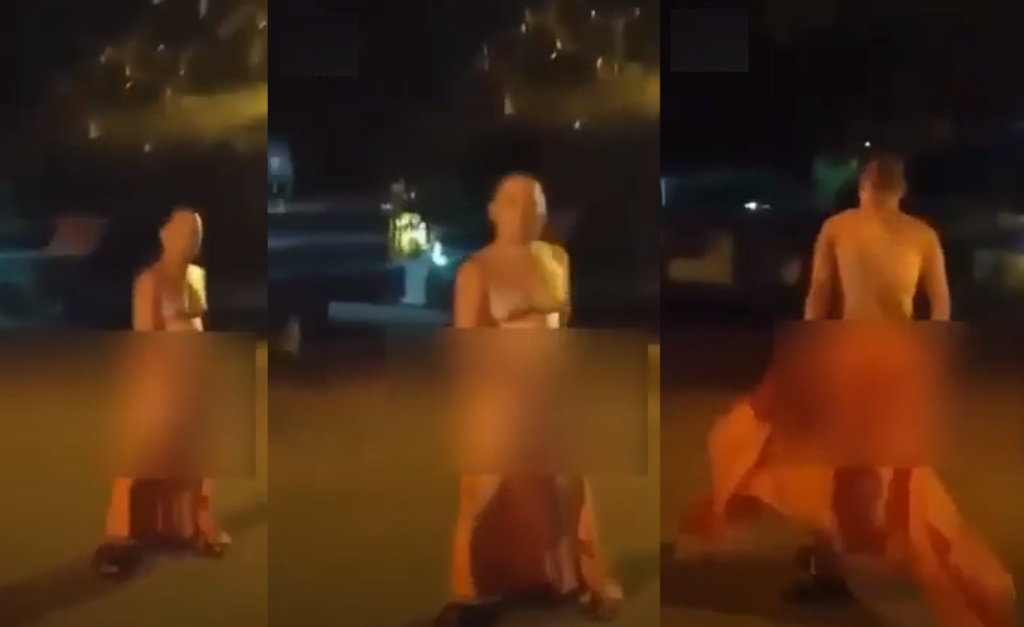 Monk Caught Exposing Himself in Public in Front of Chiang Mai Temple