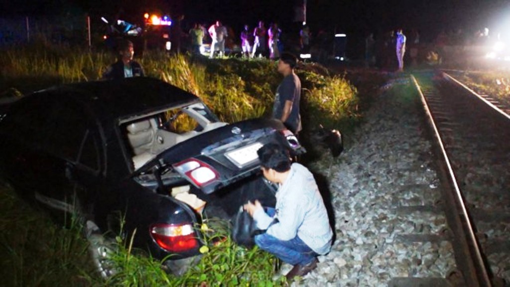 Motorist Survives with Minor Injuries After his Car Struck by a Train