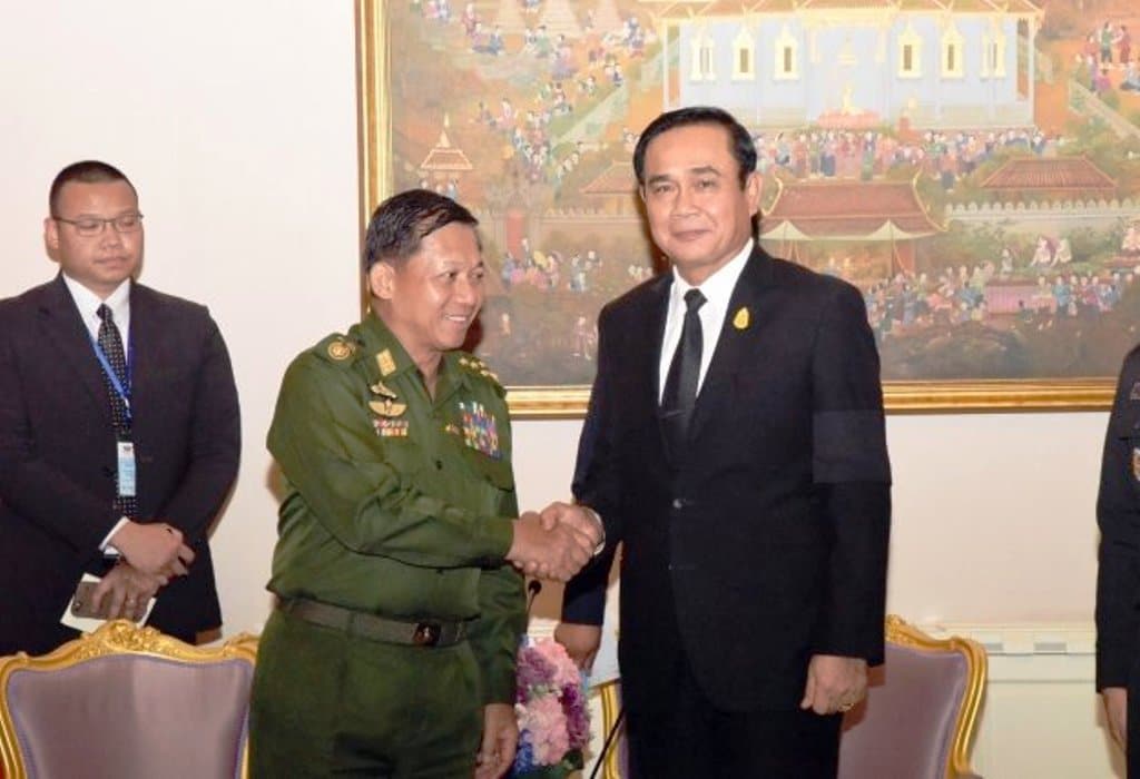 Myanmar Coup Leader Asks Thai Coup Leader for Help on Democracy