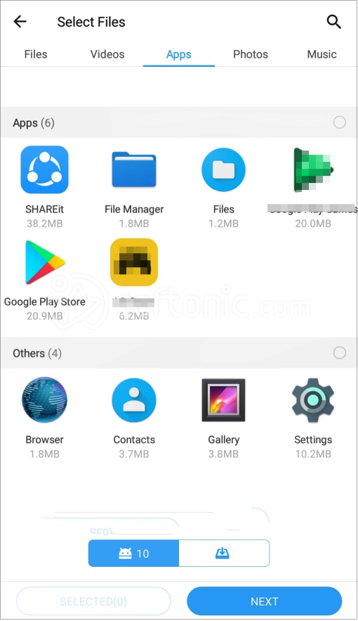 Apps on smartphone