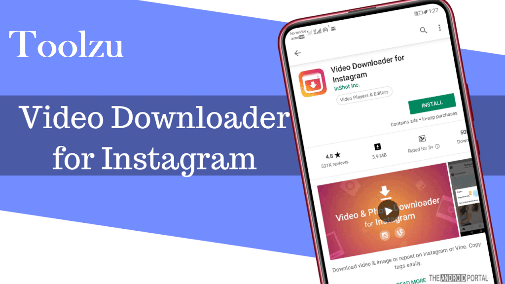 Toolzu, video downloader, Instagram, android phone