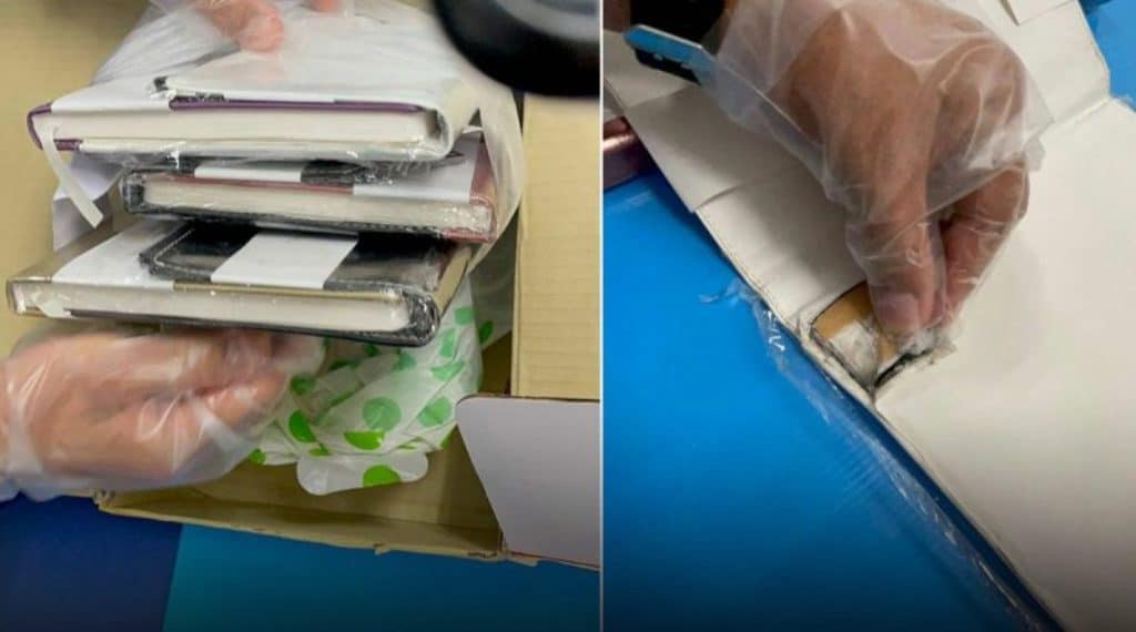package, UPS, USPS, Australia Bound Notebooks Lined with Heroin Seized at Bangkok Airport