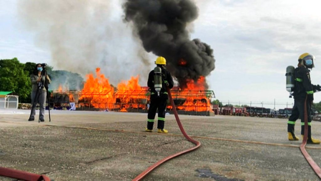 Narcotics Authorities in Myanmar Torch US$670 Million of Seized Drugs