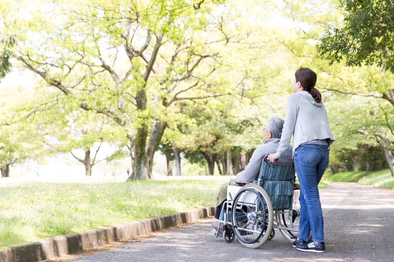 A person pushing a person in a wheelchair

Description automatically generated with medium confidence