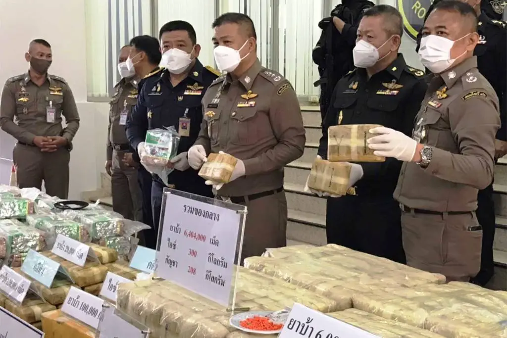Narcotics Suppression Police Hold Presser on Drug Seizures