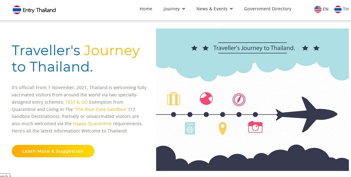 Government Launches Entry Thailand Website to Assist Tourists