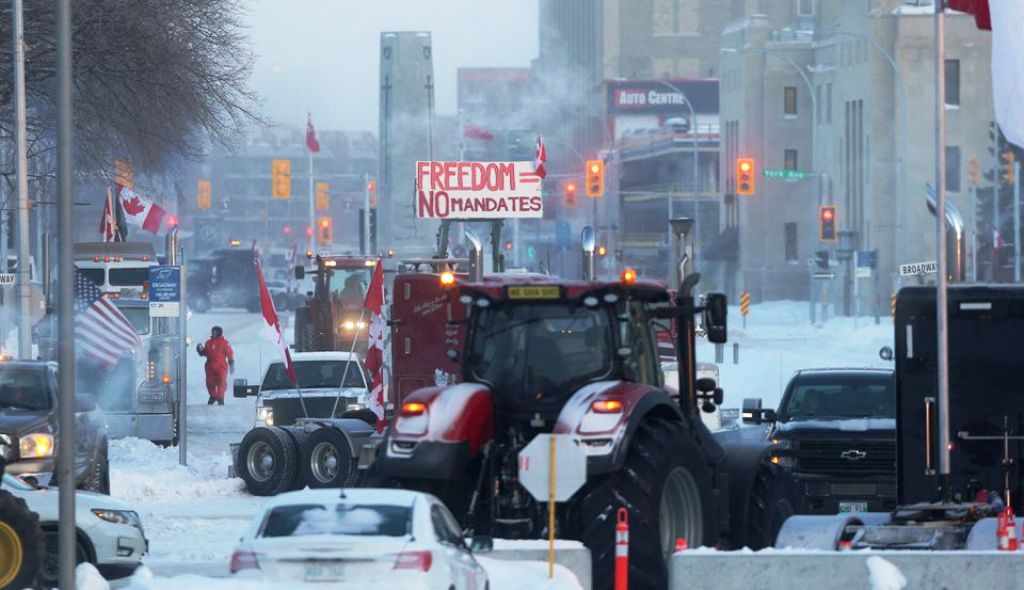 Canadian Truckers Defy Trudeau, Maintain Border Blockade