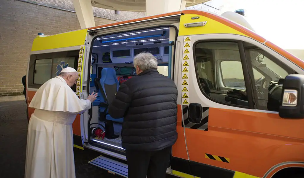 Pope Francis Blesses And Donates Ambulance On The Way To Lviv