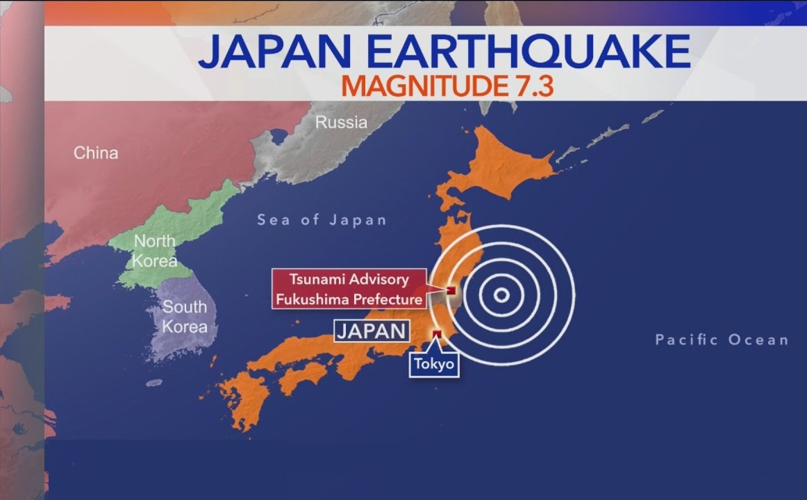 Magnitude-7.3 Earthquake Hits Fukushima Japan