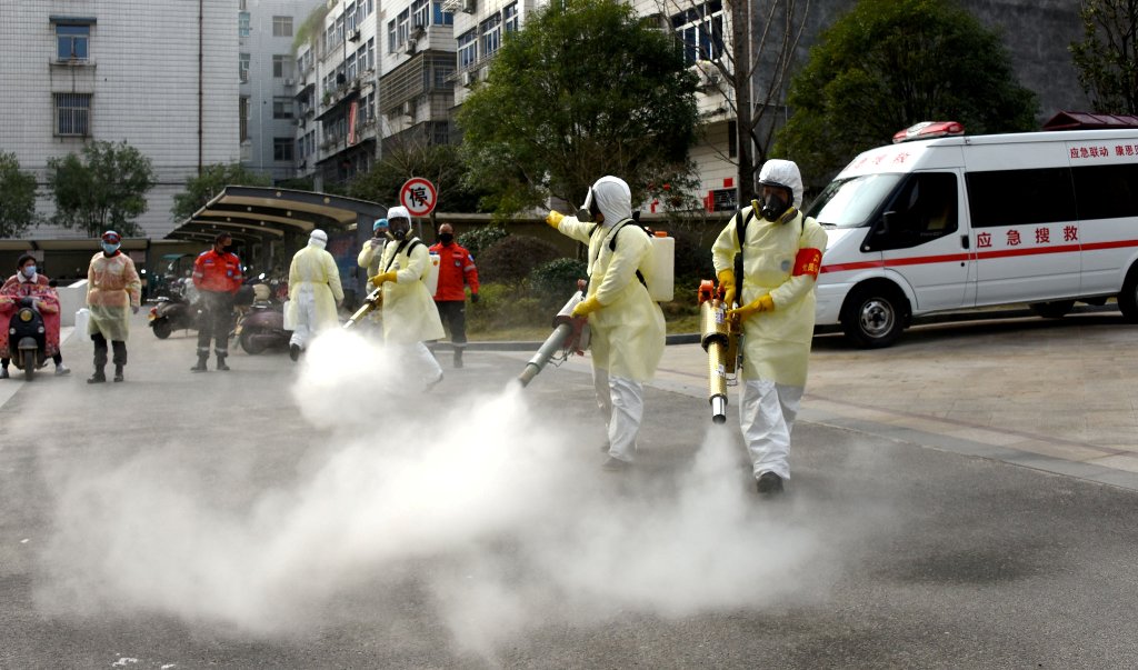 China Spraying Disinfectant for Covid-19 Deemed Theater