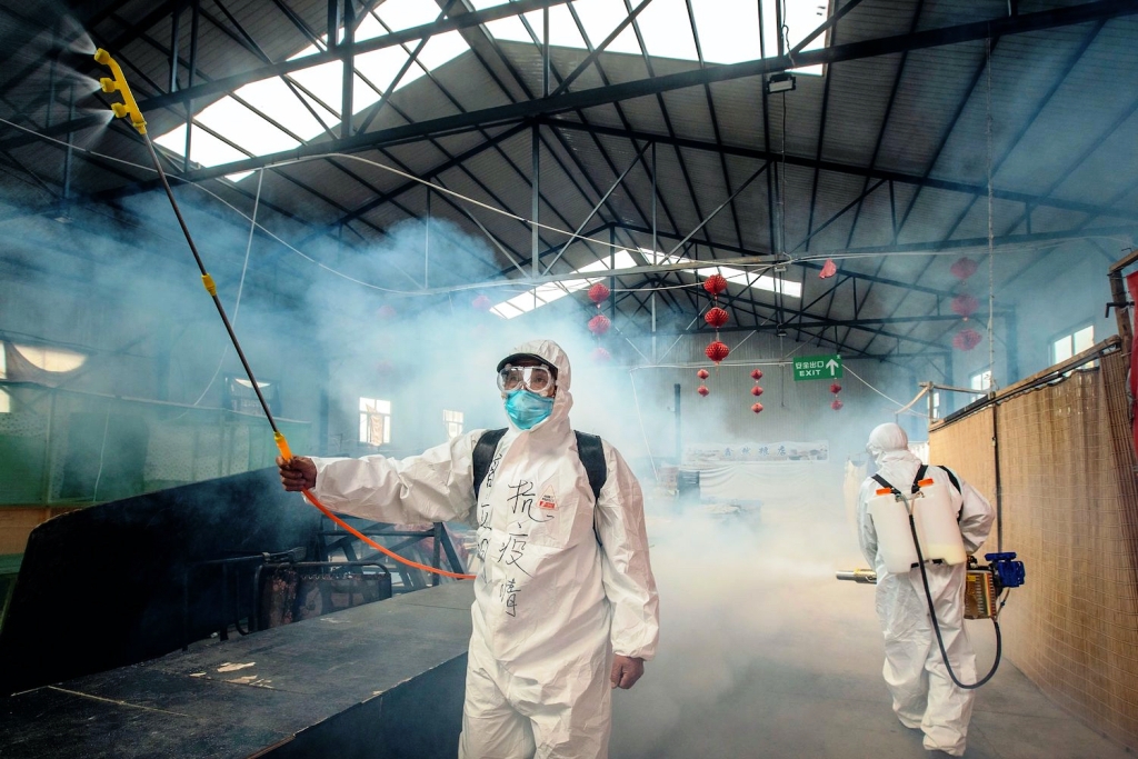 China Spraying Disinfectant for Covid-19 Deemed Theater