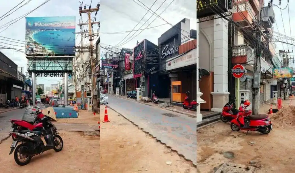 Nightlife Operators Blame Officials For Unfinished Work On Pattaya Walking Street