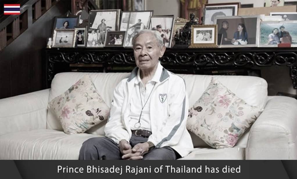 Thailand's Prince Bhisadej Rajani Dies at 100
