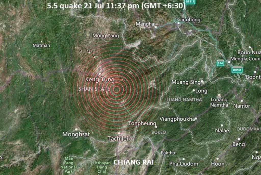 Northern Thailand Shaken by a Series of Earthquakes
