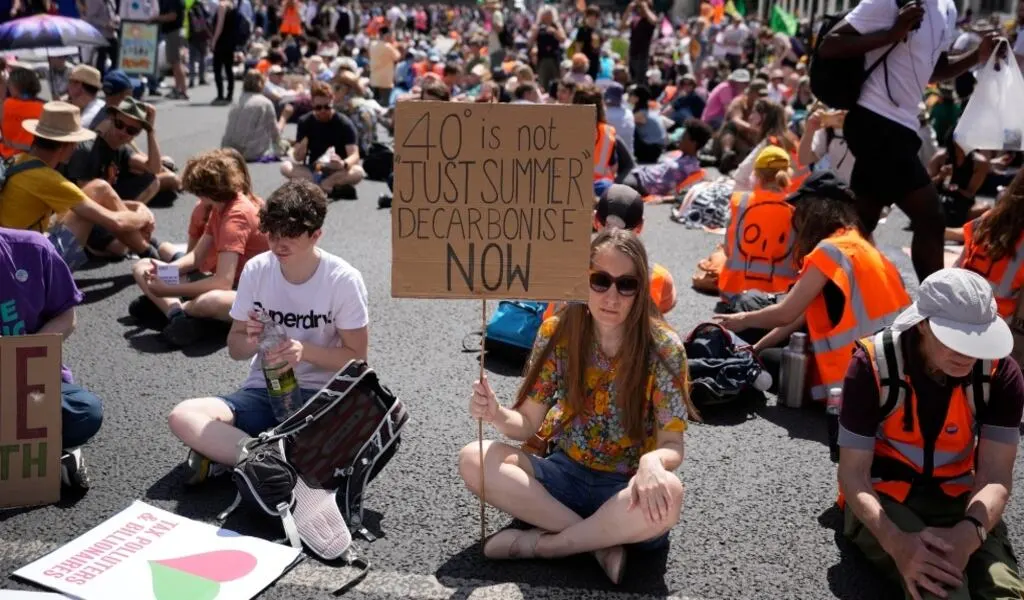UK Protesters Decry Climate Change After Record Heat Wave