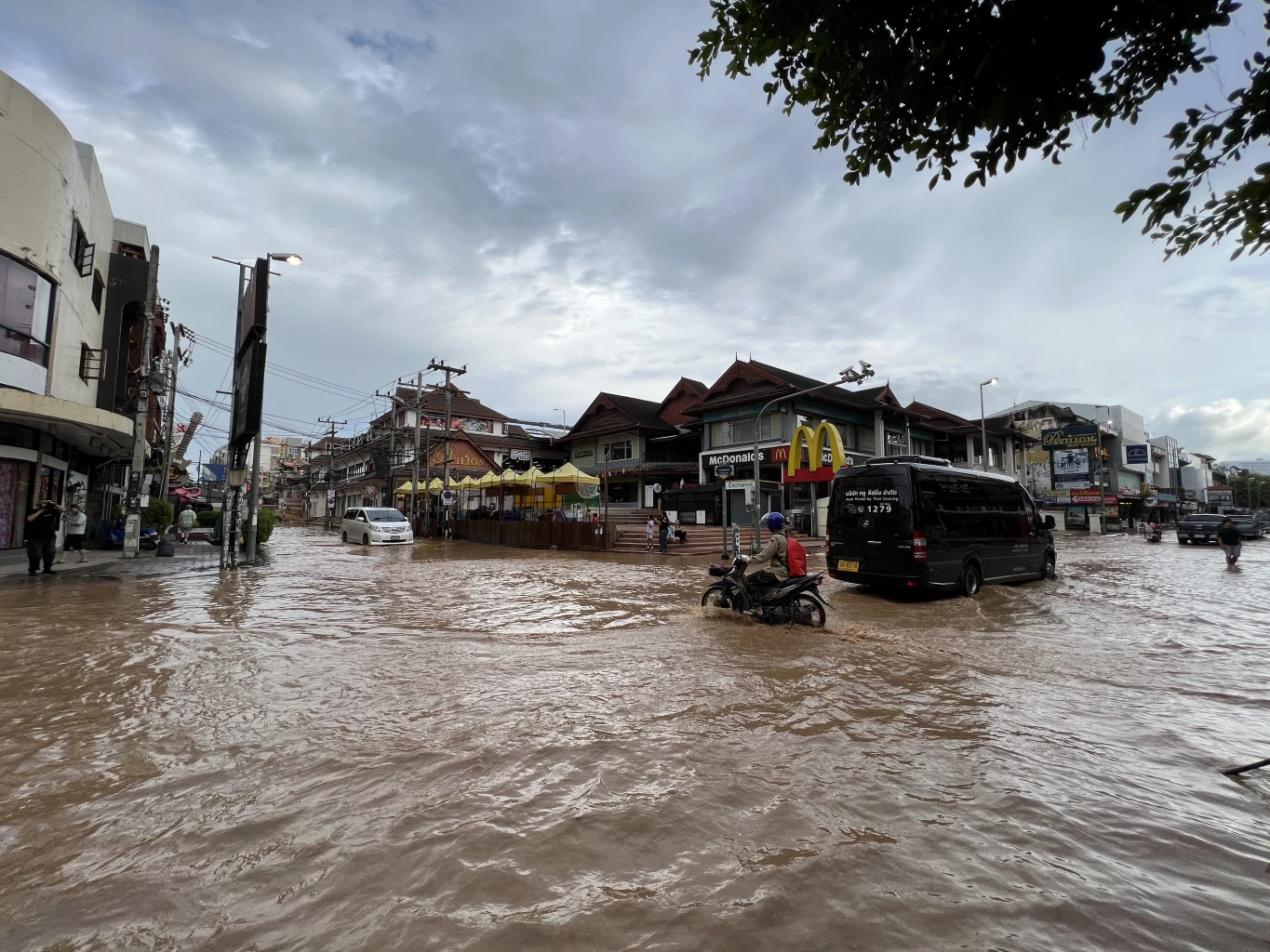 Overflowing Ping River Floods Chiang Mai City
