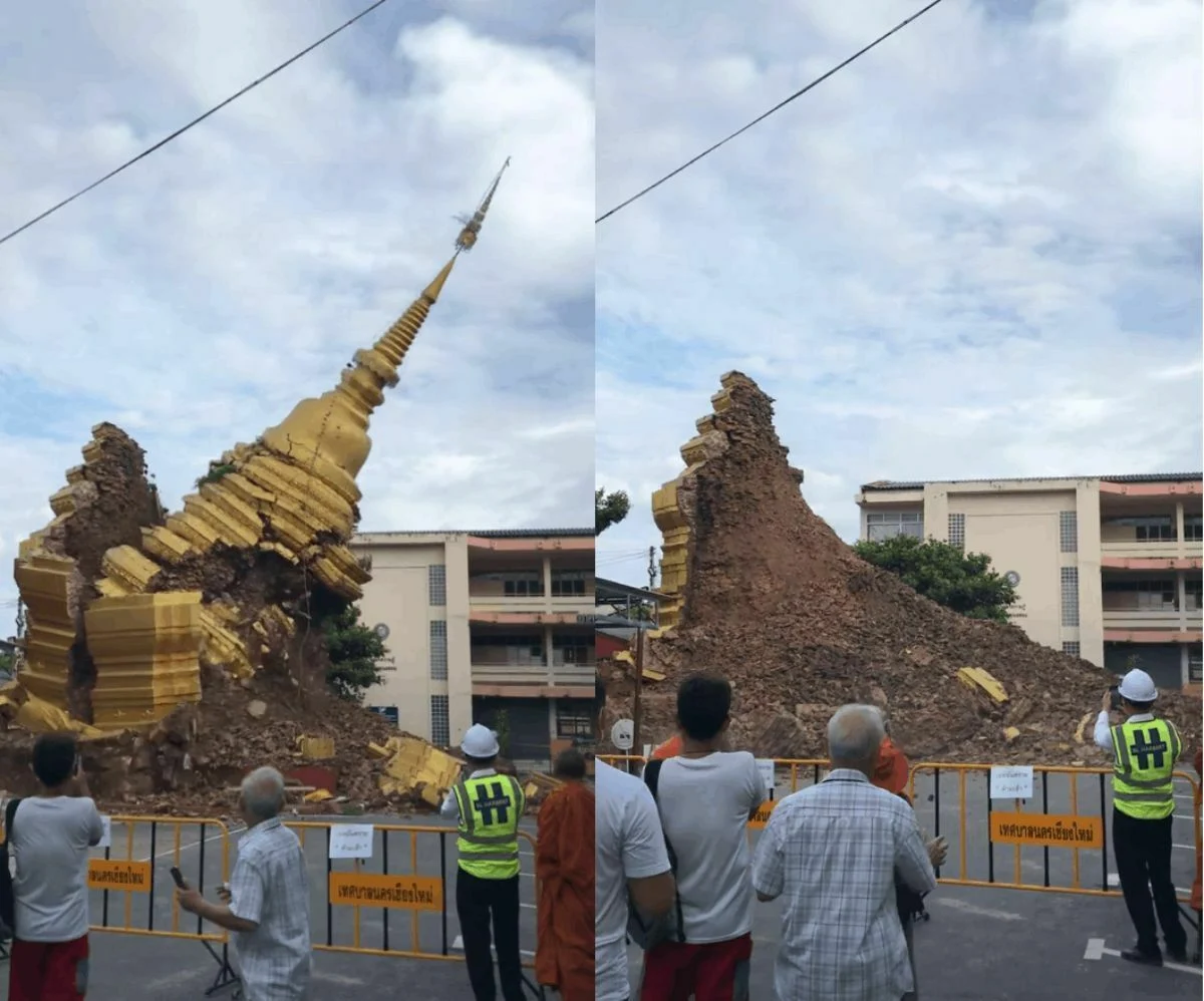 500-Year-Old Temple Pagoda Collapses in Chiang Mai