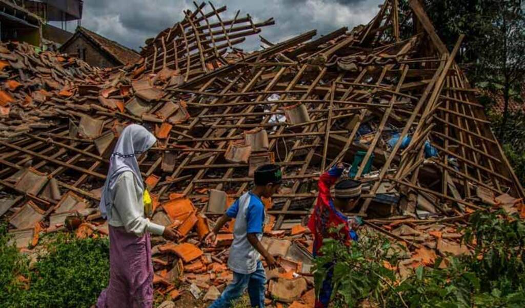 A 5.8 Magnitude Earthquake Strikes Java Island In Indonesia