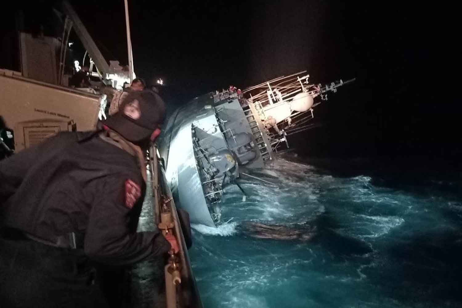 Royal Thai Navy's Corvette HTMS Sukhothai Sinks in Rough Seas