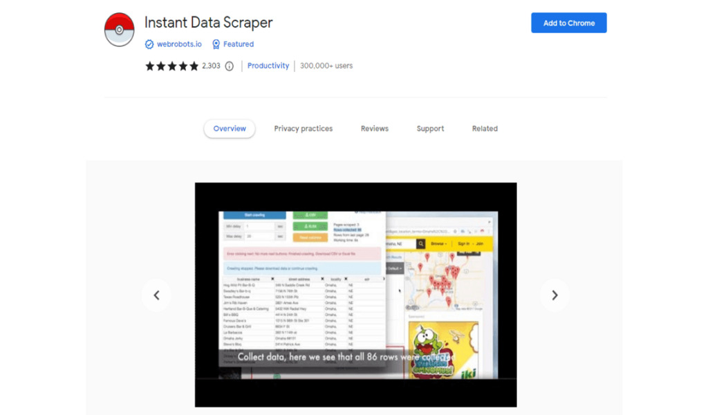 11. Instant Data Scraper