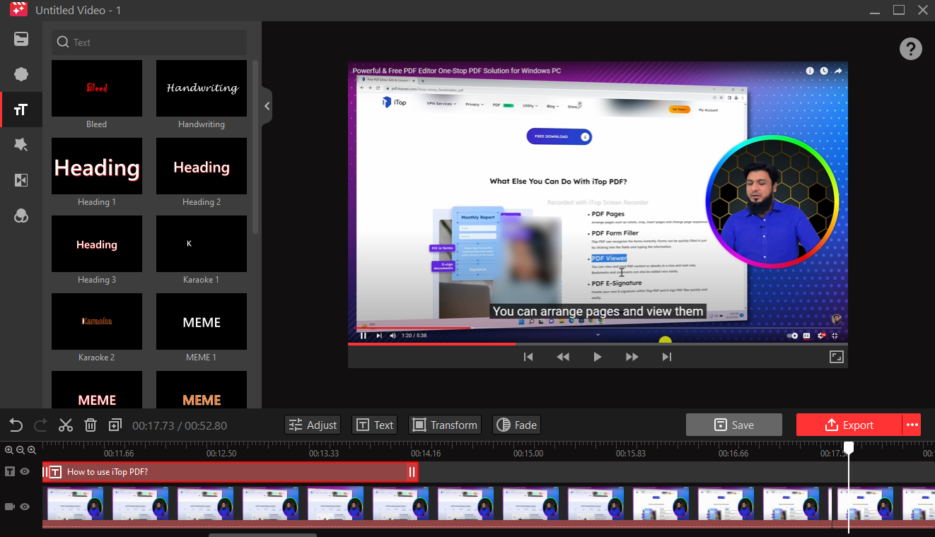 7.Built-in video editor