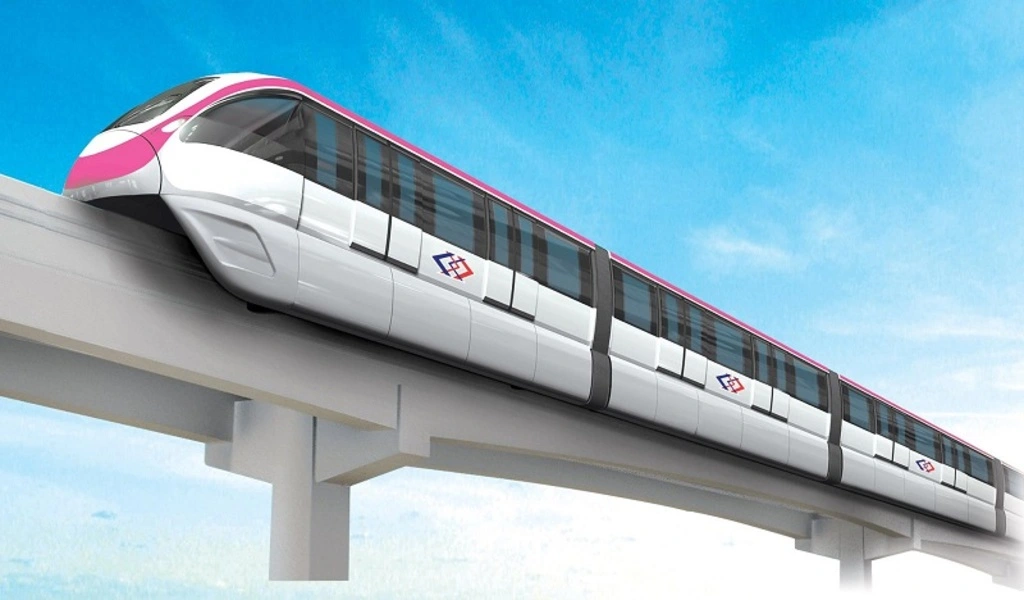 Pink Line Monorail Project Is 95% Complete And Will Open In The Near Future