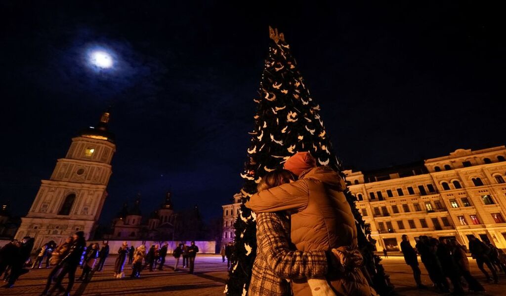 Russian Drones Fly Through The Sky As Ukrainians Welcomes The New Year