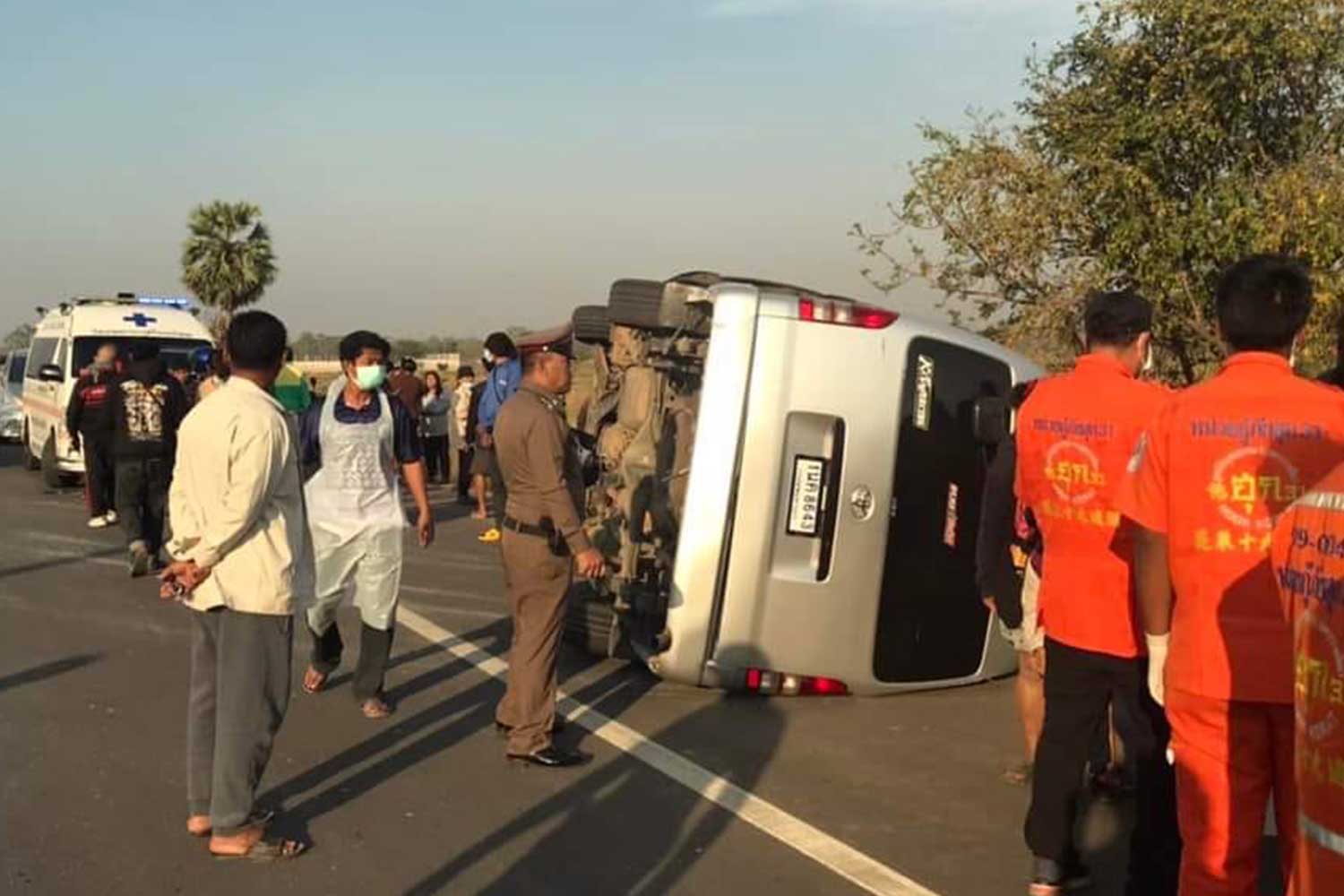 School Passenger Van Overturns Injuring 22 Children
