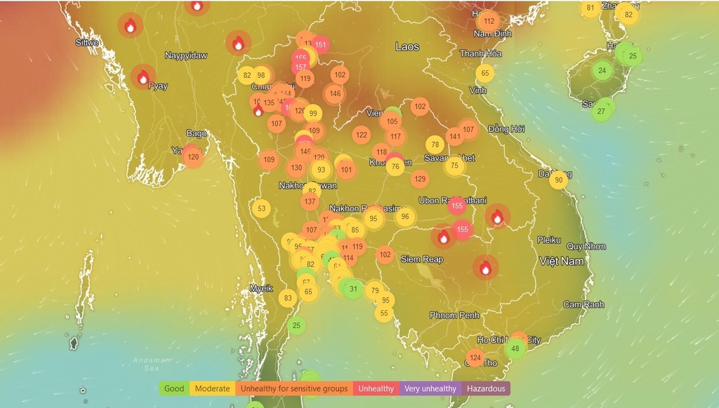 Thailand's Air Quality PM2.5 Air Pollution Index