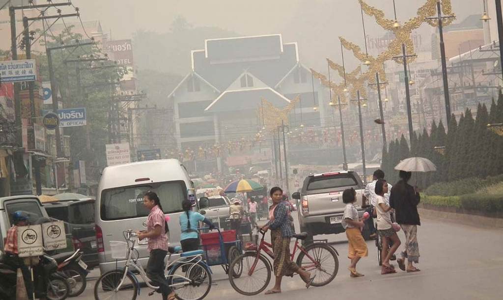 haze starting to filter into Mae Sai Chiang Rai