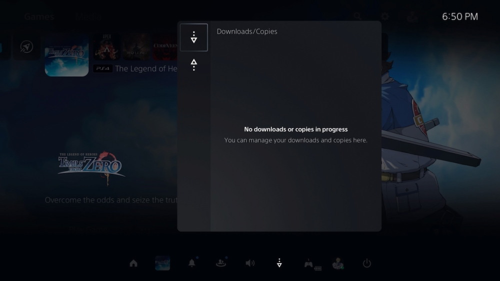 PlayStation 5 Downloads Menu