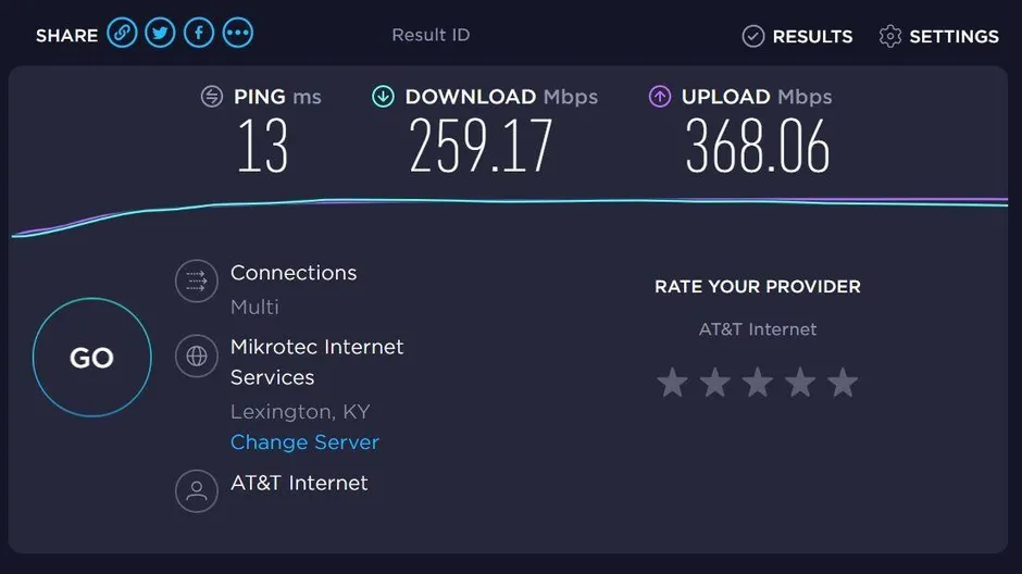 ookla speed test