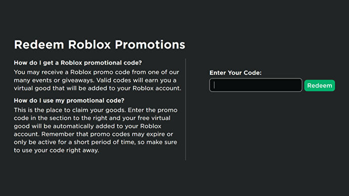 roblox promo codes how to redeem