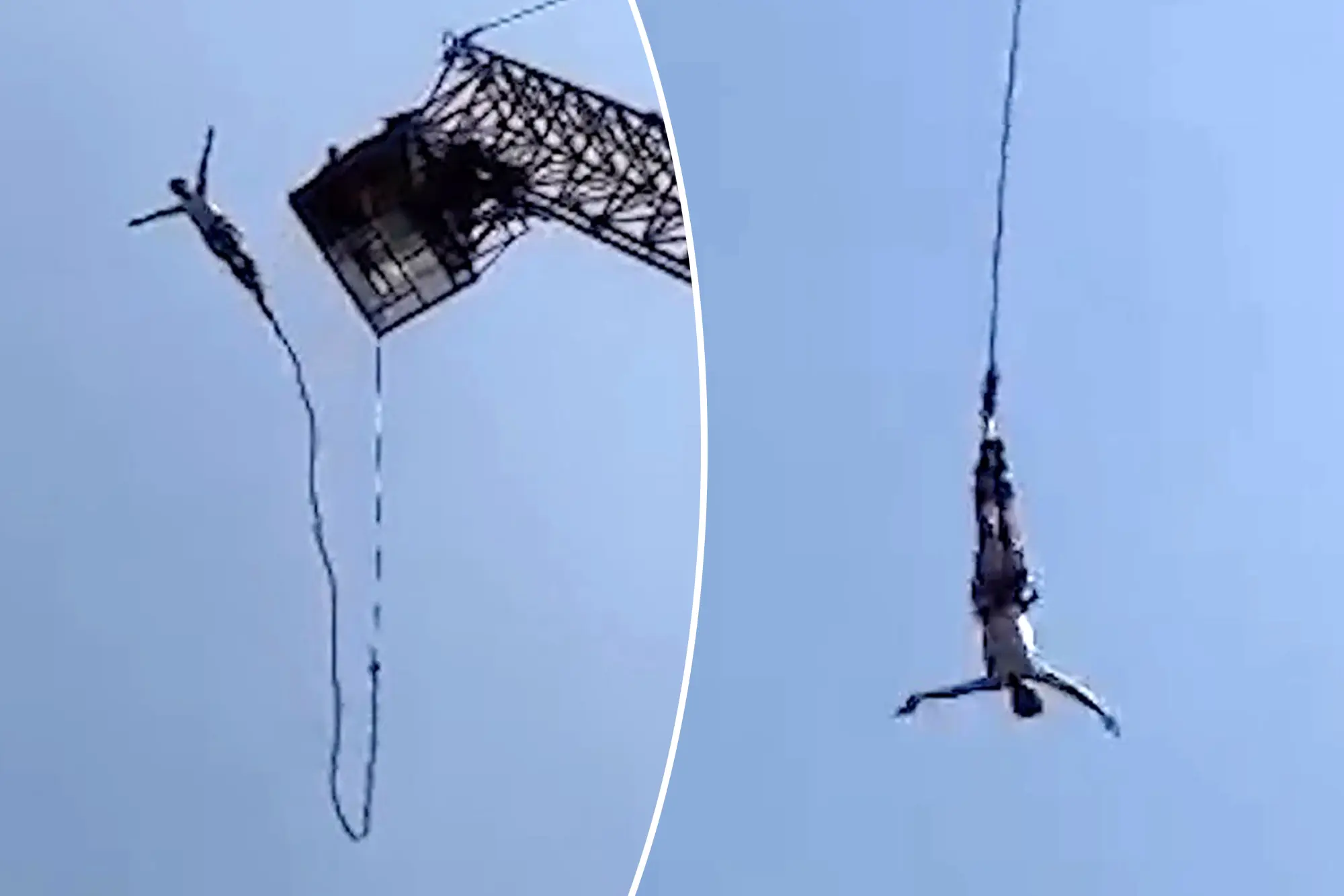 Tourists Survives Bungee Jump