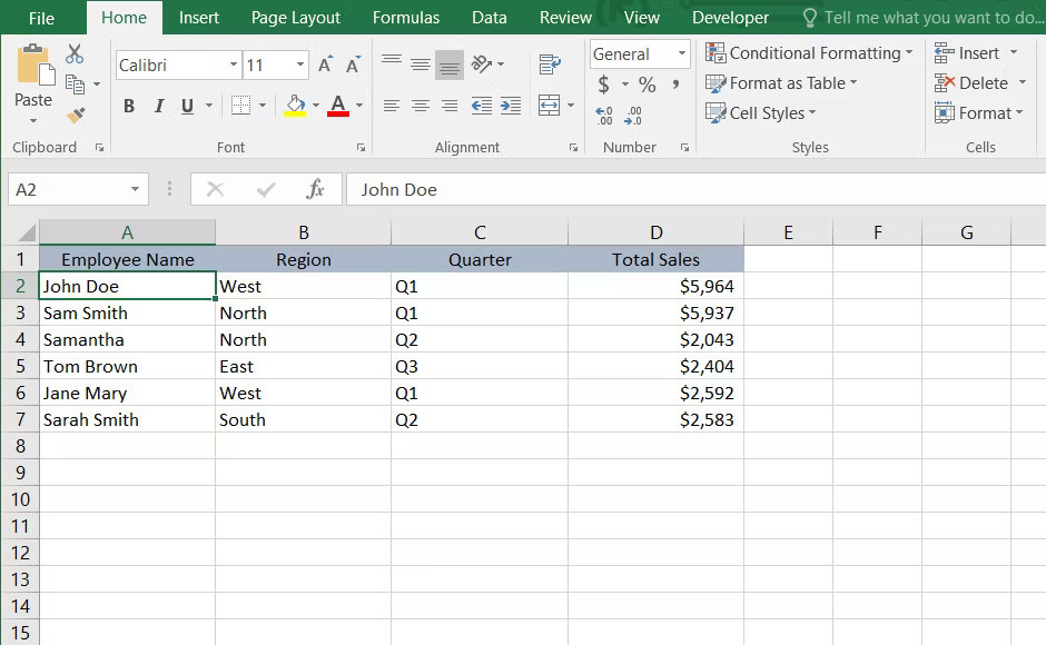 excel sheet