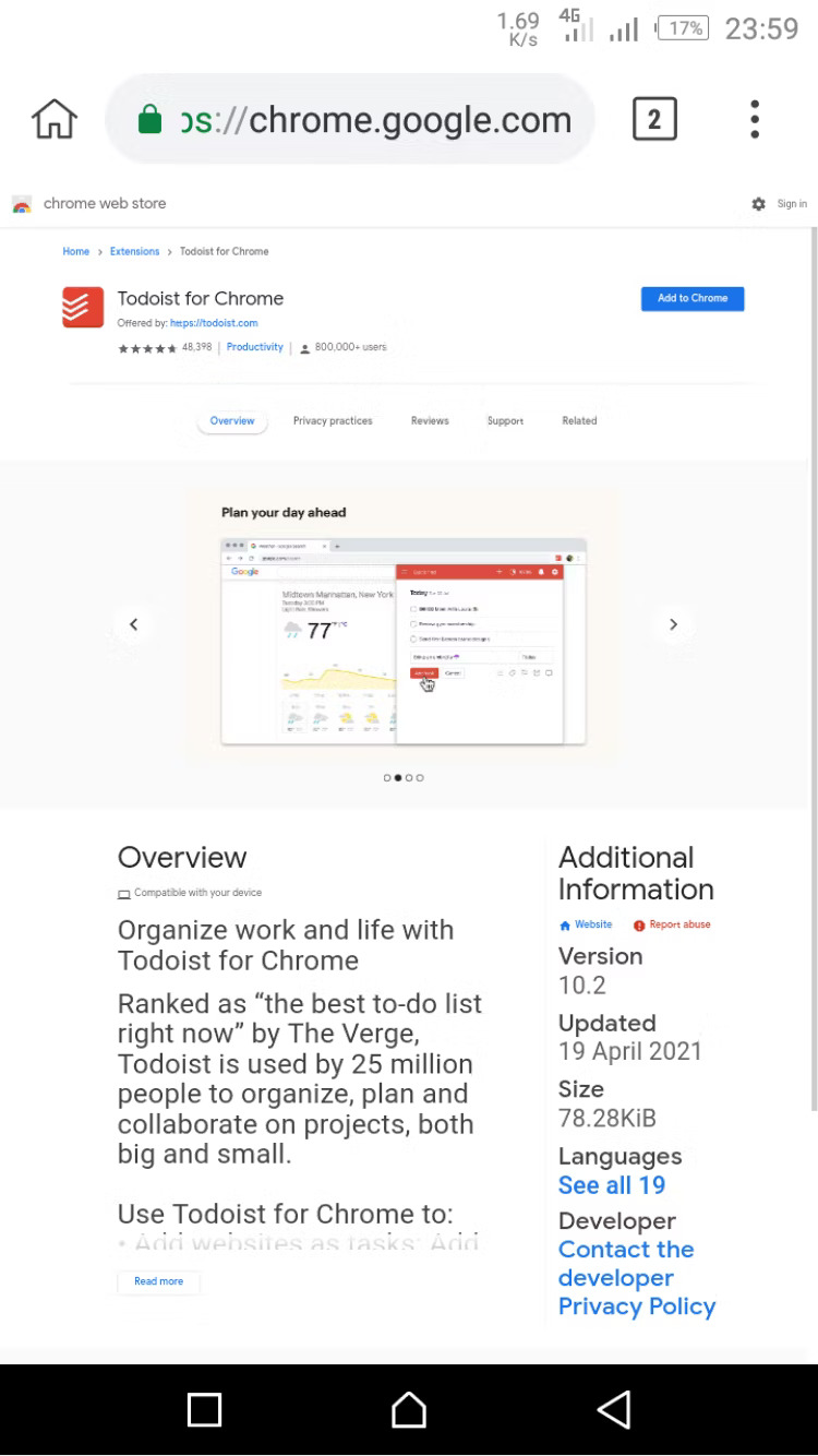 add todoist for chrome