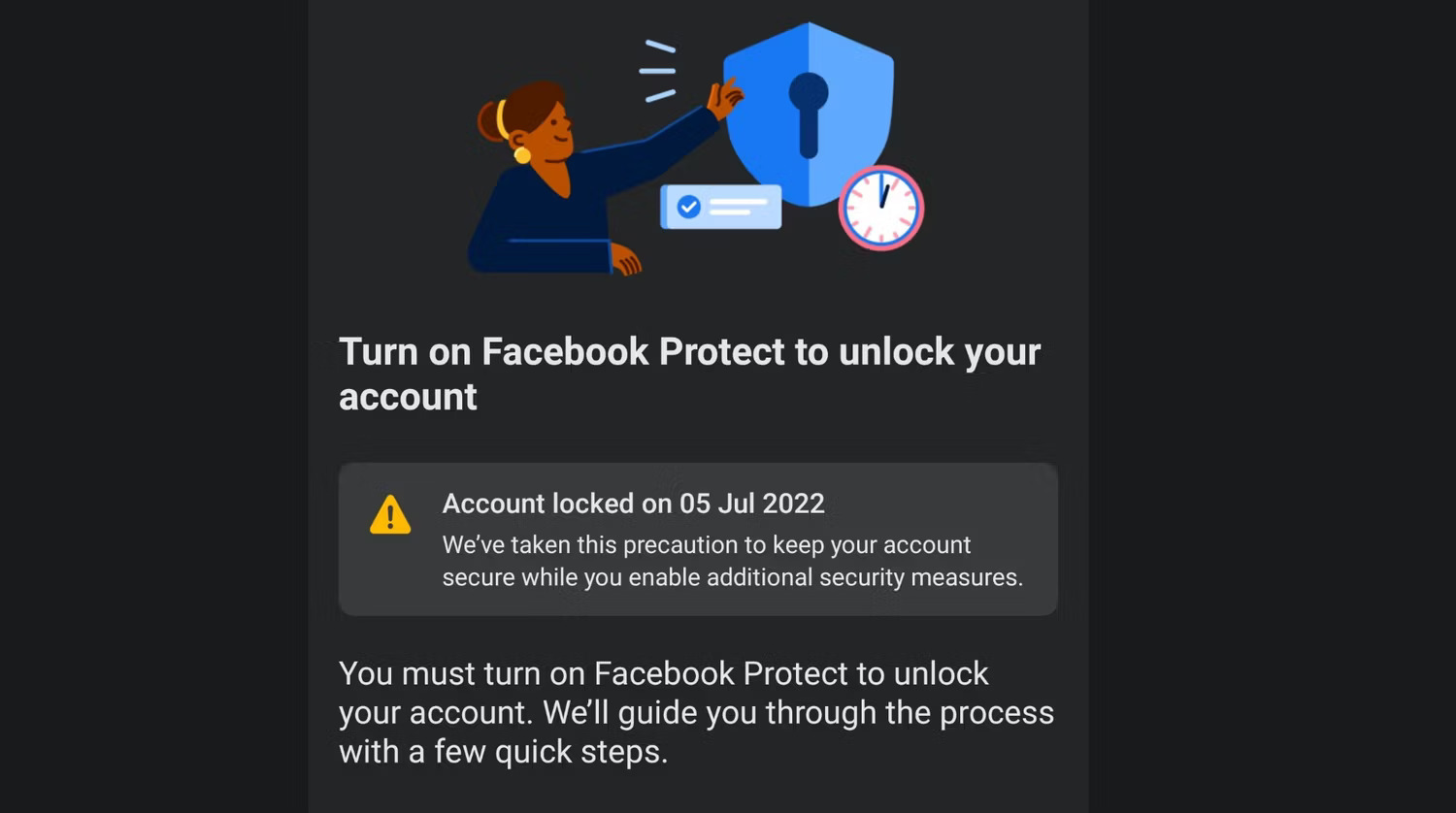 facebook notification that user s account has been temporarily locked